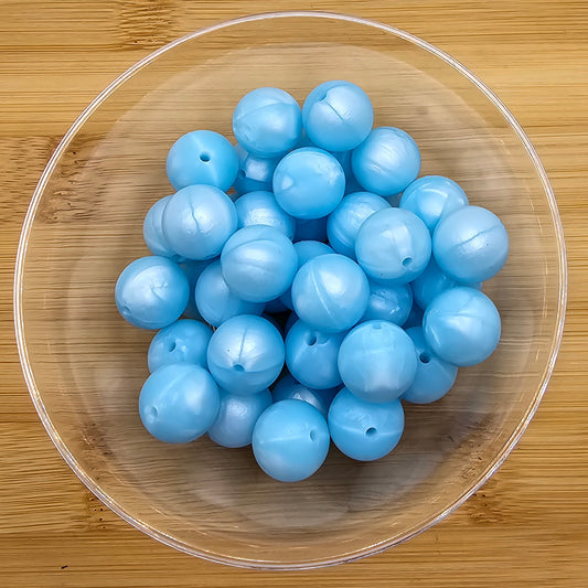 Baby Blue Silicone Beads 15 mm size