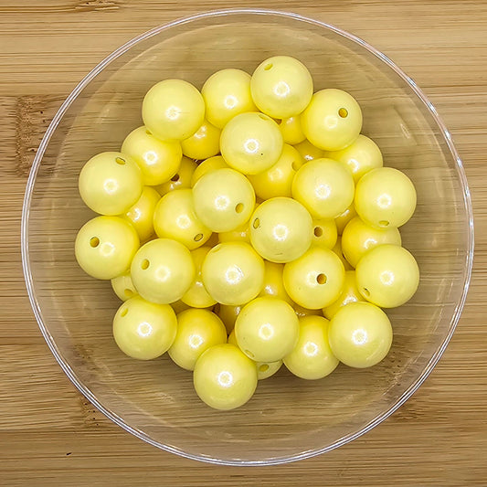 Pearled Yellow Silicone Beads 15 mm size